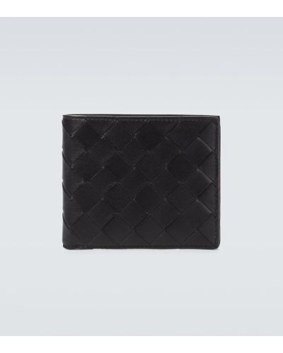 Bottega Veneta Faltbares Portemonnaie aus Leder - Schwarz
