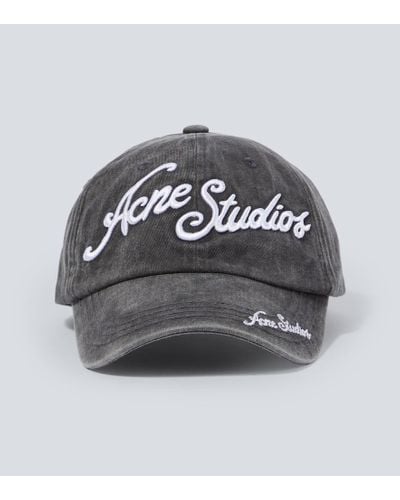 Acne Studios Gorra de sarga de algodon con logo - Metálico