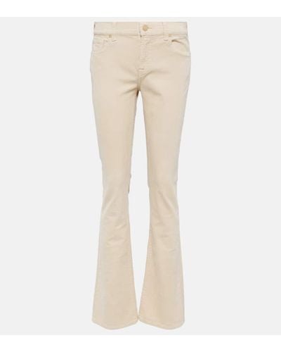 7 For All Mankind Mid-rise Flared Jeans - Natural