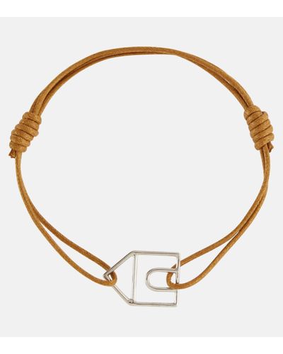 Aliita Casita Pura 9kt White Gold Charm Cord Bracelet - Metallic