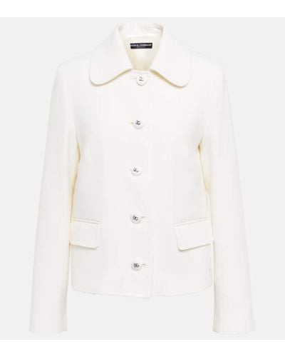 Dolce & Gabbana Jacke aus einem Wollgemisch - Weiß