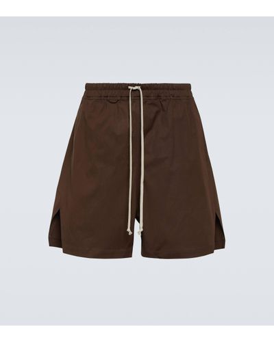 Rick Owens Cotton-blend Poplin Shorts - Brown