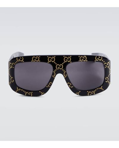 Gucci Oversize-Sonnenbrille GG - Schwarz