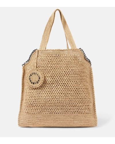 Stella McCartney Falabella Small Crochet Raffia Shoulder Bag - Natural