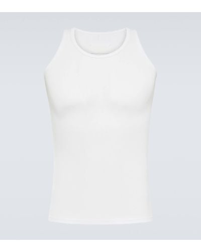 Maison Margiela Ribbed-knit Cotton And Silk Tank Top - White