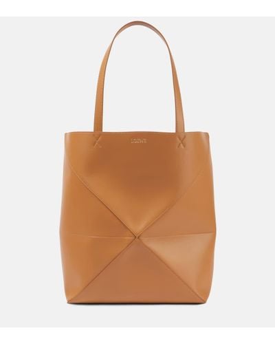 Loewe Puzzle Fold Xl Leather Tote Bag - Brown