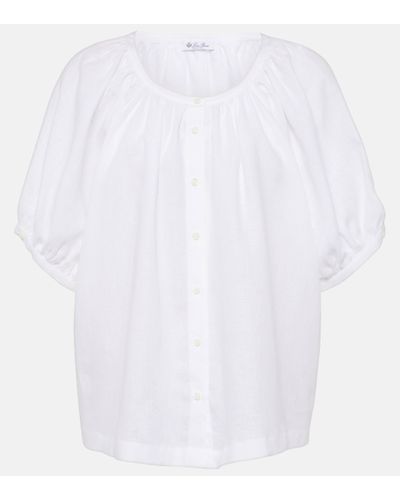 Loro Piana Gritt Linen Shirt - White