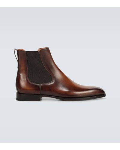 Berluti Caractere Capri Leather Boots - Brown