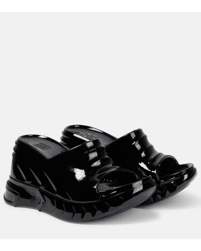 Givenchy Marshmallow Patent-rubber Wedge Mules - Black