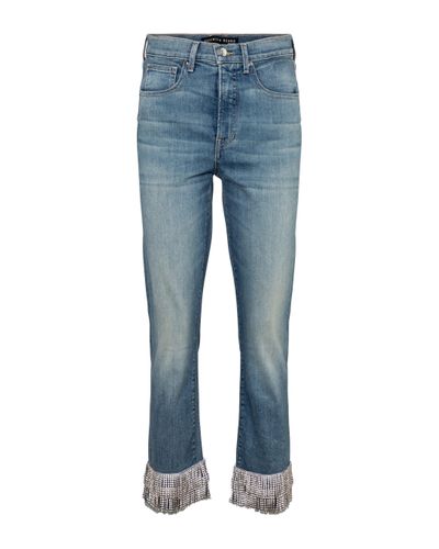 Veronica Beard Ryleigh Embellished High-rise Skinny Jeans - Blue