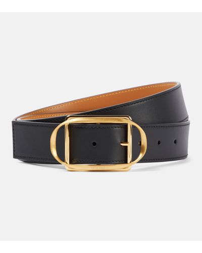 Loewe Leather Curved-buckle Belt - Black