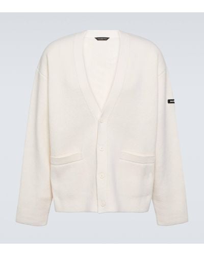 Balenciaga Cardigan en laine melangee - Blanc