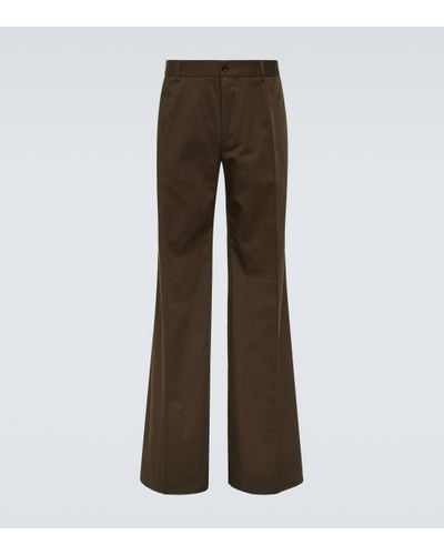 Dolce & Gabbana Cotton Wide-leg Trousers - Brown