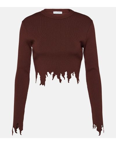 JW Anderson Distressed Crop Top - Brown