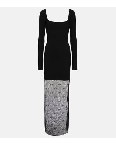Givenchy Vestido largo 4G de tul y punto fino - Negro