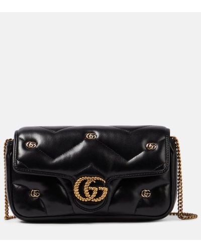 Gucci 'GG Marmont Mini' Quilted Shoulder Bag, - Black
