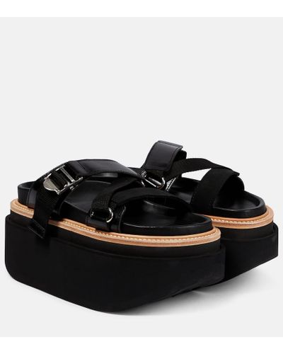 Sacai Hybrid Belt Platform Sandals - Black