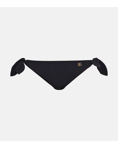 Dolce & Gabbana Slip bikini con logo - Nero