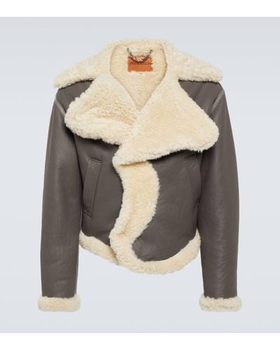 JW Anderson Shearling Leather Jacket - Grey