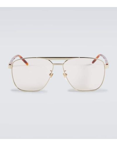 Gucci Metal Aviator Sunglasses - White