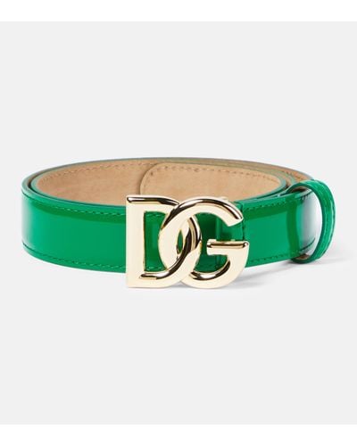 Dolce & Gabbana Ceinture DG en cuir verni - Vert