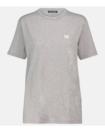 Acne Studios Face Cotton T-shirt - Grey