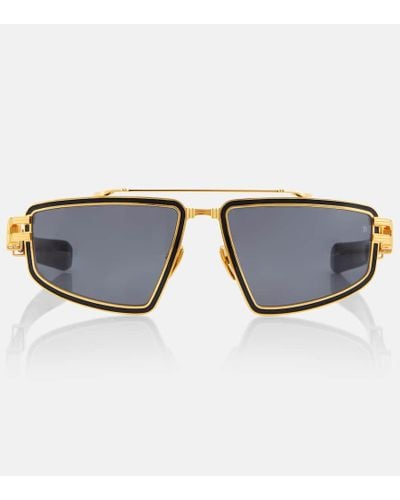 Balmain Gafas de sol rectangulares Titan - Azul