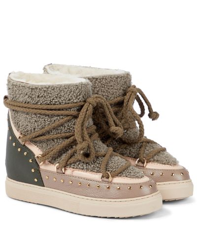 Inuikii Shearling And Leather Boots - Multicolour