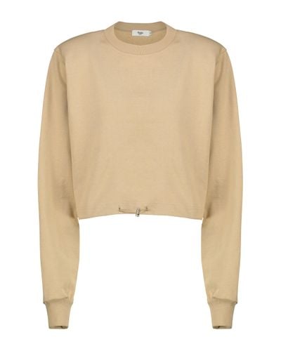 Frankie Shop Cropped Sweatshirt aus Baumwolle - Natur