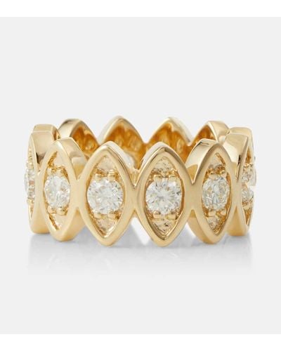 Sydney Evan Evil Eye 14kt Yellow Gold Eternity Ring With Diamonds - Metallic