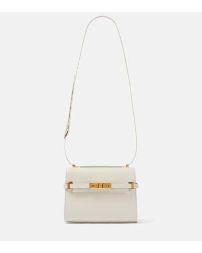 Saint Laurent Manhattan Mini Leather Shoulder Bag - White