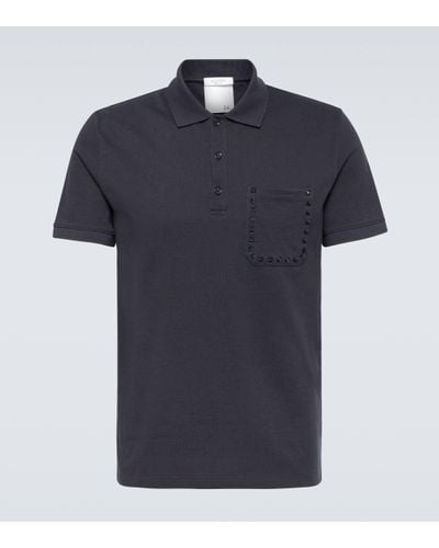 Valentino Rockstud Cotton Polo Shirt - Blue