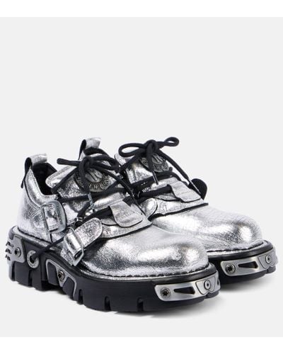 Rabanne X New Rock - Sneakers in pelle metallizzata - Nero
