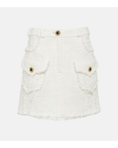 Balmain Tweed Miniskirt - White