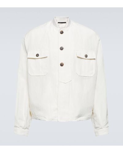 Giorgio Armani Linen And Silk Blazer - White