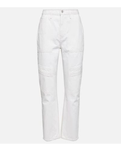 Agolde Cooper High-rise Denim Cargo Pants - White