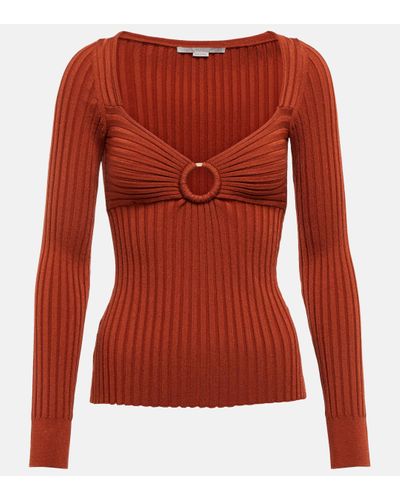 Stella McCartney Ribbed-knit Top - Red