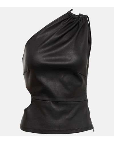 Amiri Cutout Leather Top - Black