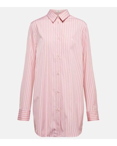 Etro Camisa de algodon a rayas - Rosa