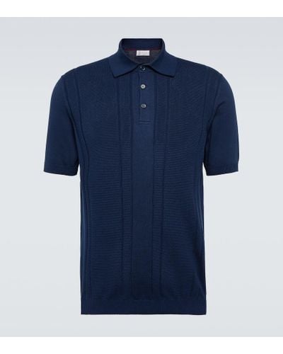 Brunello Cucinelli Polo de algodon - Azul