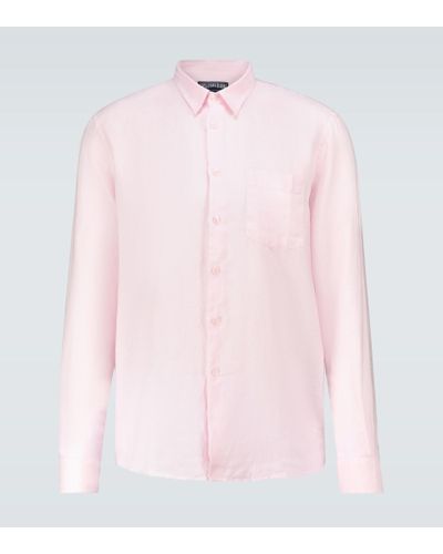 Vilebrequin Hemd Caroubis aus Leinen - Pink