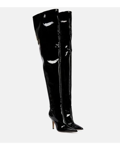 Gia Borghini Overknee-Stiefel Gia 33 aus Lackleder - Schwarz