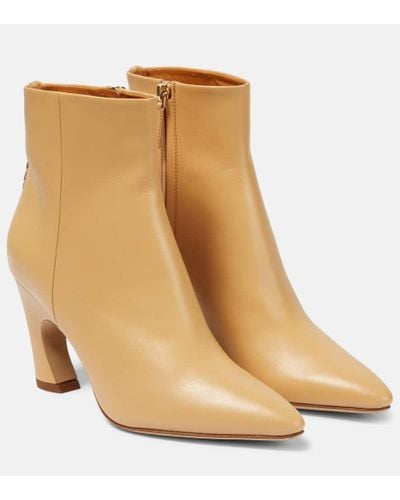 Chloé Oli Leather Ankle Boots - Natural