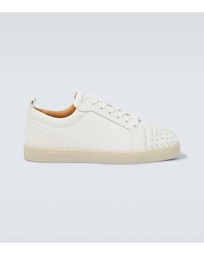Christian Louboutin Louis Junior Spikes Leather Trainers - White