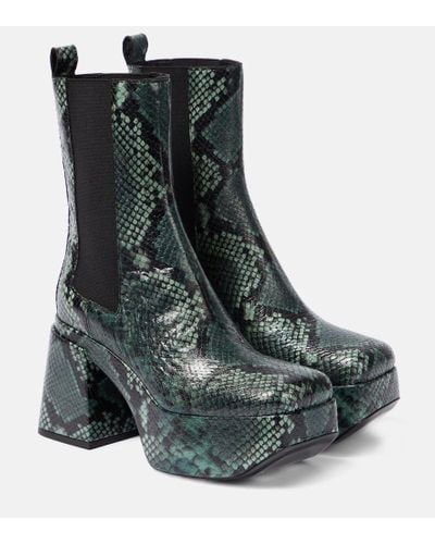 Dorothee Schumacher Snake-printed Leather Chelsea Boots - Black