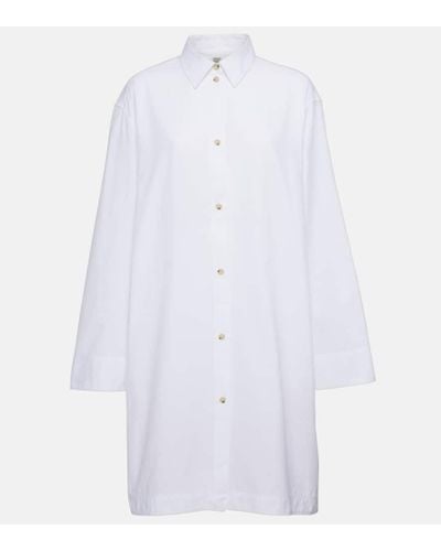 Totême Oversized Cotton Shirt Dress - White