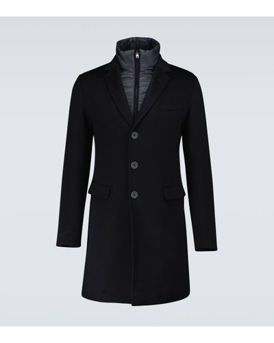 Herno Layered Cashmere Overcoat - Black