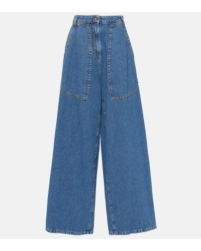 Etro Jeans a gamba larga e vita alta - Blu