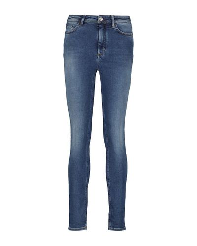 Acne Studios Jeans skinny de tiro alto - Azul
