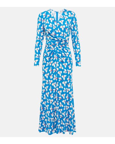 Diane von Furstenberg Robe midi imprimee - Bleu